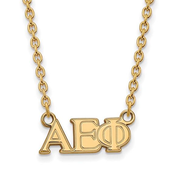 14K Plated Silver Alpha Epsilon Phi Medium Necklace - Picture 1 of 4
